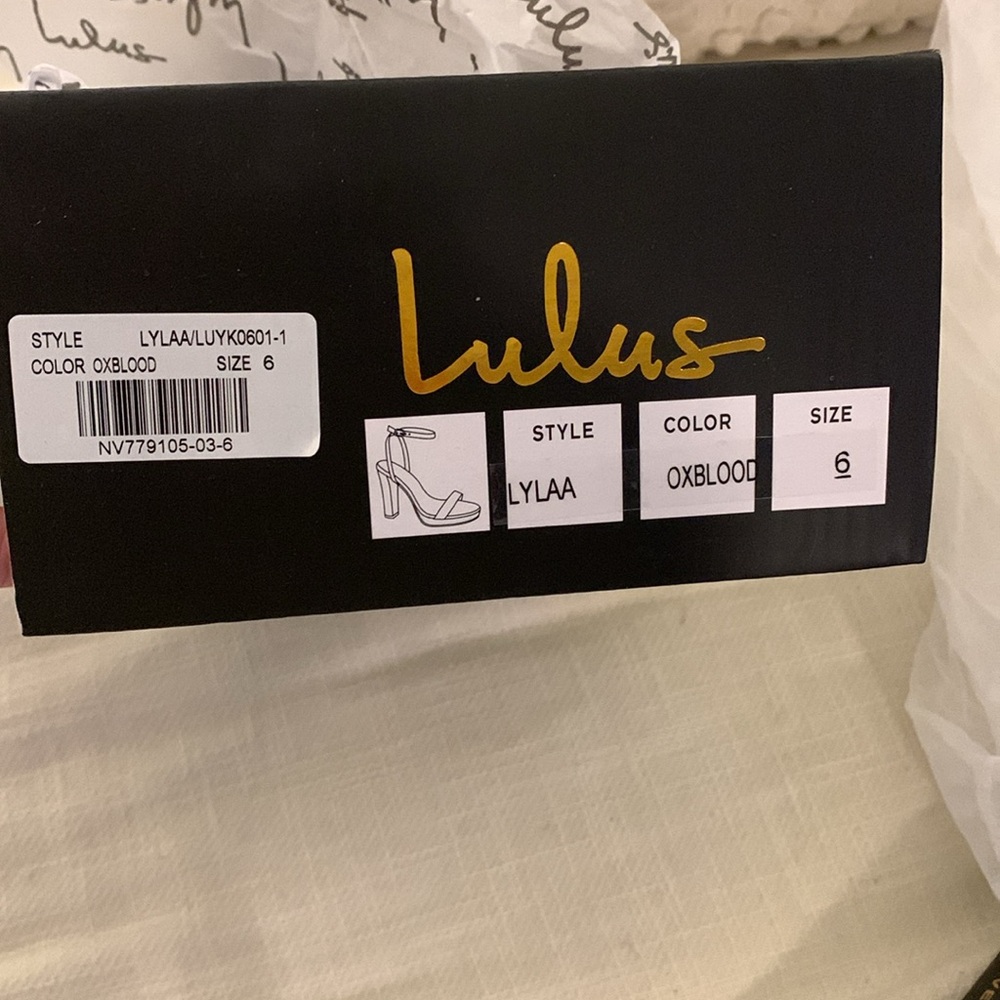 Brand new Lulu’s Burgundy strappy high heels - Picture 7 of 7